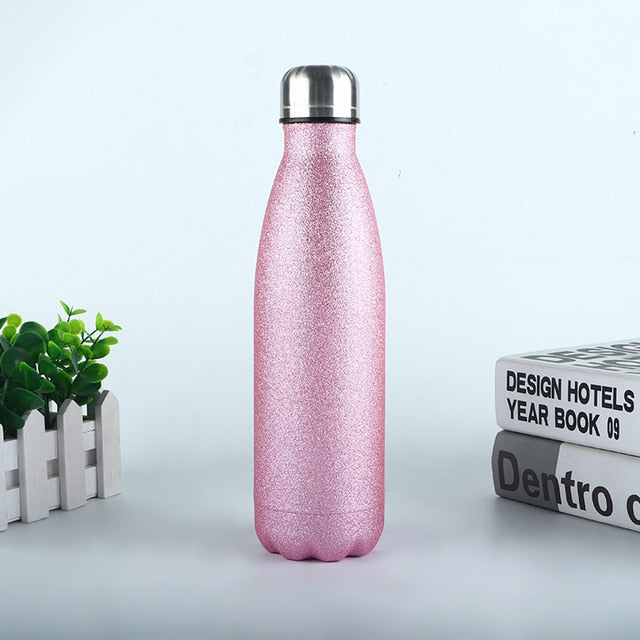 Portable stainless steel water bottle add your text