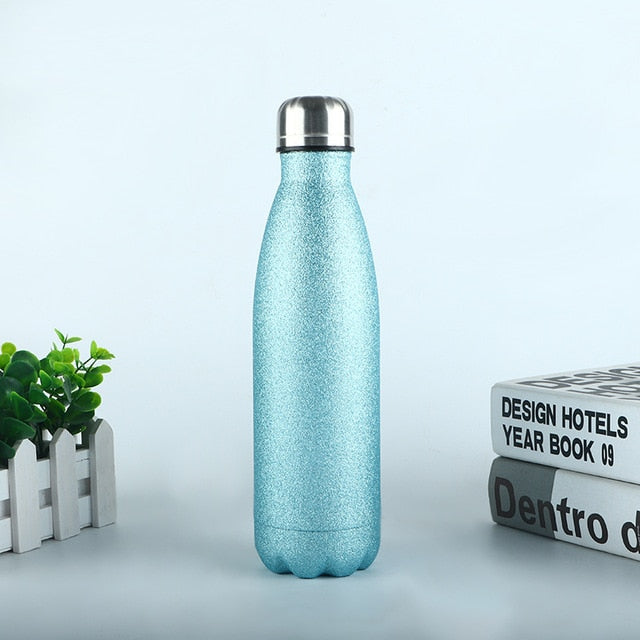 Portable stainless steel water bottle add your text