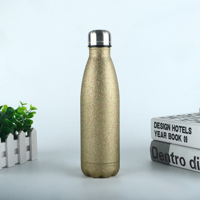 Portable stainless steel water bottle add your text