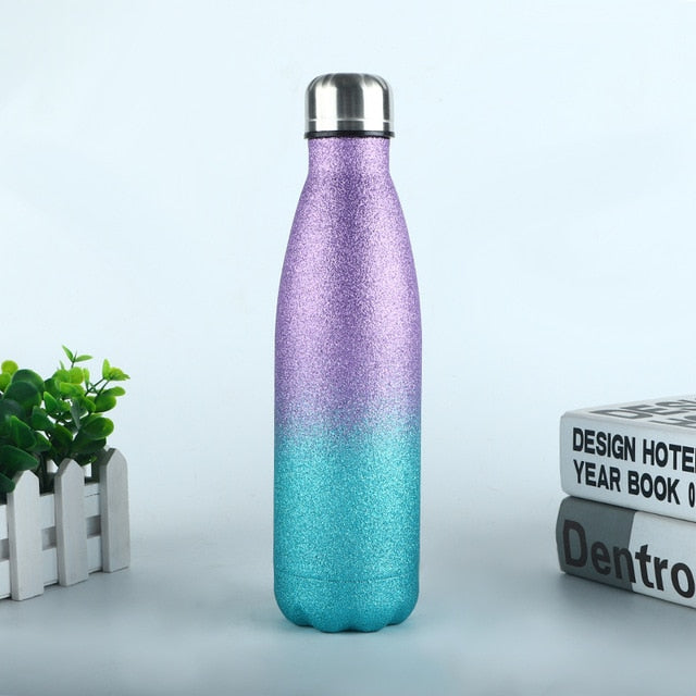 Portable stainless steel water bottle add your text